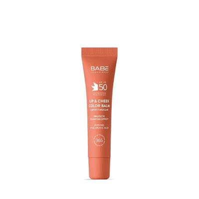 Бальзам-тінт для губ та щік Babe Laboratorios SPF 50 із гіалуроновою кислотою та пептидами NUDE, 20 мл