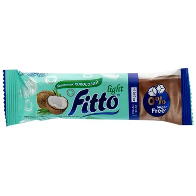Батончик Fitto light кокосовий в шоколадній глазурі, 40 г