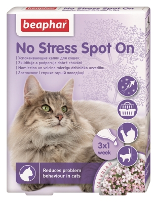Капли Beaphar No Stress Spot On успокаивающие для кошек, 3 пипетки