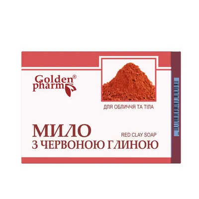 Мило Golden Pharm з червоною глиною для обличчя і тіла, 70 г