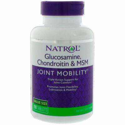 Хондропротектор Natrol Glucosamine, Chondroitin & MSM, 150 таблеток