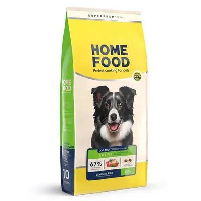 Корм сухий Home Food Adult для дорослих активних собак і юніорів середніх та великих порід з ягнятиною та рисом, 10 кг