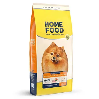 Корм сухий Home Food Healthy skin and shiny coat Здорова шкіра і блиск шерсті для собак малих порід з індичкою та лососем, 10 кг