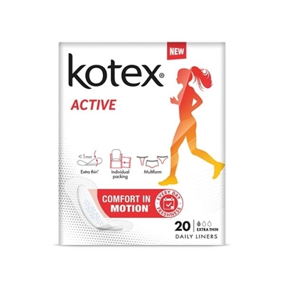 Ежедневные гигиенические прокладки Kotex Active экстратонкие, 20 шт
