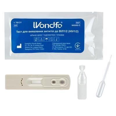 Тест Wondfo W006-C для определения антител к ВИЧ1/2, 1 штука