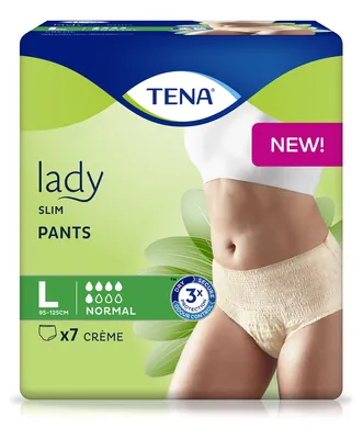 Підгузки-трусики для дорослих Tena Lady Slim Pants Normal, розмір L (Large), бежеві, 7 штук