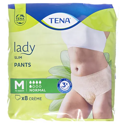 Підгузки-трусики для дорослих Tena Lady Slim Pants Normal, розмір М (Medium), бежеві, 8 штук