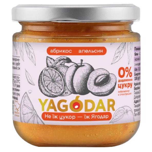 Джем Yagodar абрикосовий без цукру з апельсином, 210 г