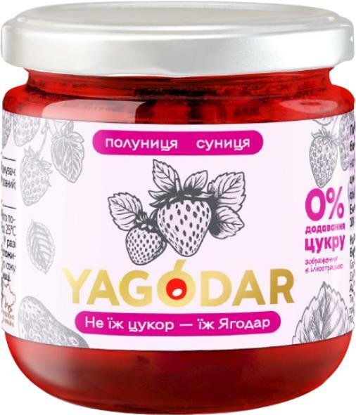 Джем Yagodar клубничный без сахара с земляникой, 210 г