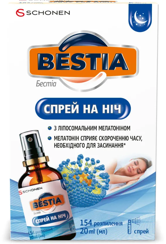 Бестіа спрей на ніч по 20 мл у флак.
