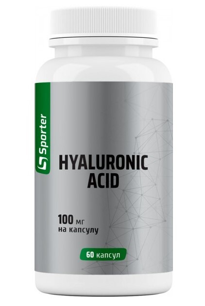 Гиалуроновая кислота Sporter Hyaluronic Acid 100 мг, 60 капсул
