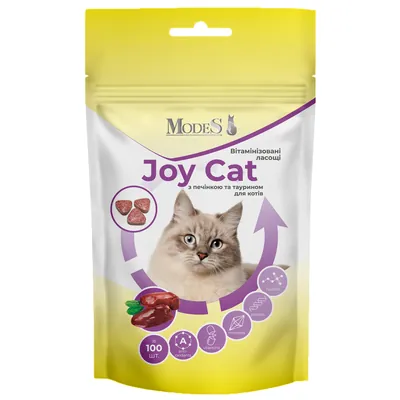 Ласощі для котів Modes Joy Cat Вітамінізовані з печінкою і таурином, 35 г