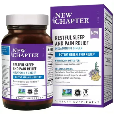 Комплекс для сну New Chapter Restful Sleep + Pain Relief, 30 вегетаріанських капсул