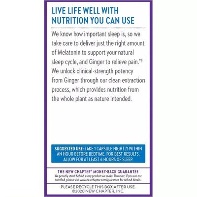 Комплекс для сна New Chapter Restful Sleep + Pain Relief, 30 вегетарианских капсул