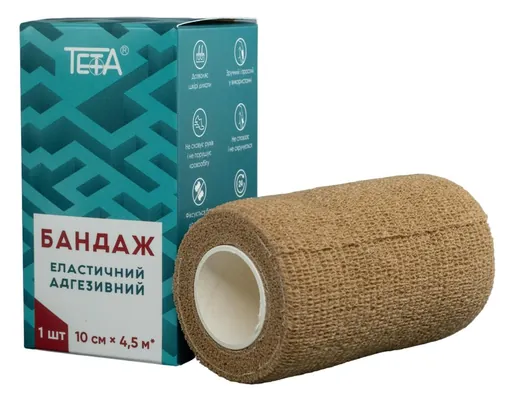 Бандаж адгезивний Teta еластичний 10 см х 4,5 м