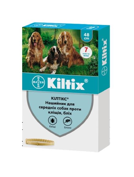 Ошейник Bayer Килтикс от блох и клещей для средних собак, 48 см
