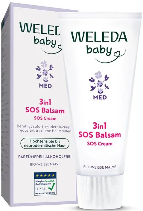 Бальзам для обличчя та тіла Weleda Baby Med Weisse Malve Алтея 3-в-1 SOS Balsam, 50 мл