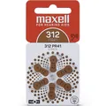 Батарейка для слухових апаратів Maxell For hearing aids PR41 1,45 V коричневі №312, 6 штук