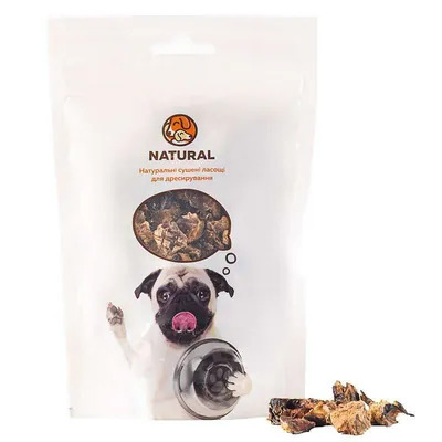 Ласощі для собак Natural Легені яловичі для дресирування максі шматки, 50 г
