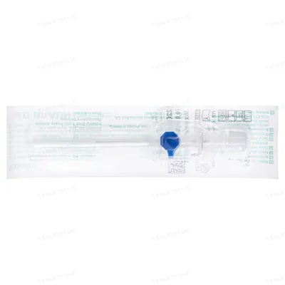 Канюля внутрішньовенна B.Braun Vasofix Braunule 22G x 1" 36 мл/хв, (0,9 x 25 мм) синя, 1 штука