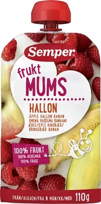 Пюре фруктове Semper Смузі яблуко-малина-банан, 110 г