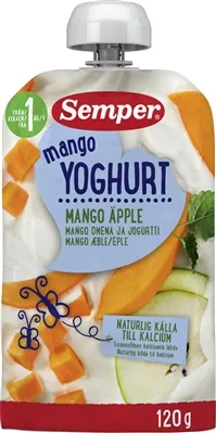 Пюре фруктове Semper Смузі яблуко-манго з йогуртом, 120 г