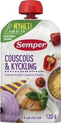 Пюре м'ясо-овочеве Semper Кускус з куркою, 120 г