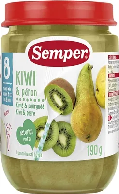 Пюре фруктове Semper Ківі-яблуко-груша, 190 г