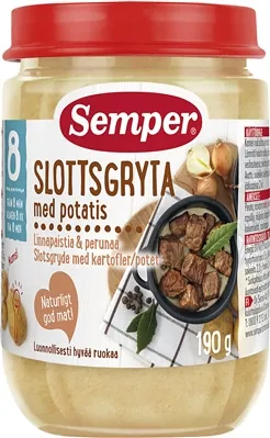 Пюре м'ясо-овочеве Semper Яловичина з овочами, 190 г
