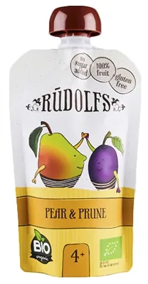 Пюре фруктове Rudolfs Смузі груша-чорнослив, 110 г