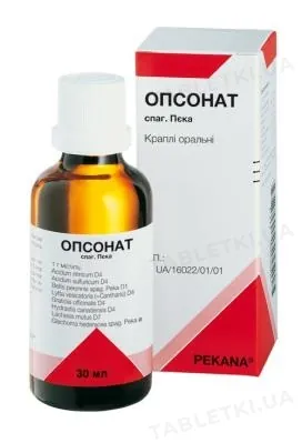 Опсонат спаг пєка краплі ор. по 30 мл у флак.