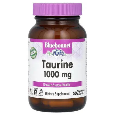 Таурин 1000 мг Bluebonnet Nutrition Taurine, 50 вегетаріанських капсул