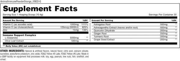 Комплекс для укрепления иммунитета Universal Nutrition Animal Immune Pak со вкусом апельсина и манго, 327 г