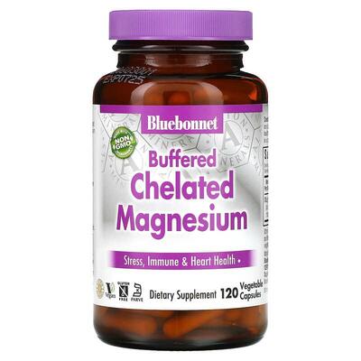 Хелатный Буферный Магний Bluebonnet Nutrition Buffered Chelated Magnesium, 120 растительных капсул