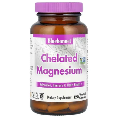 Хелатний Магній Bluebonnet Nutrition Chelated Magnesium, 120 рослинних капсул