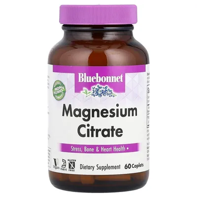 Цитрат магнію Bluebonnet Nutrition Magnesium Citrate 200 мг, 60 капсул