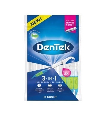 Межзубные щетки DenTek 3 в 1 с улучшенным фторидным покрытием, 16 шт