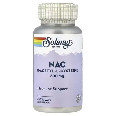 N-ацетил-L-цистеїн Solaray NAC N-Acetyl-L-Cysteine 600 мг вег. капсули №60