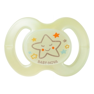 Пустышка силиконовая Baby-Nova 24222 ортодонтическая ночная, размер 1, 1 шт