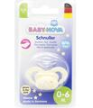 Пустышка силиконовая Baby-Nova 24222 ортодонтическая ночная, размер 1, 1 шт