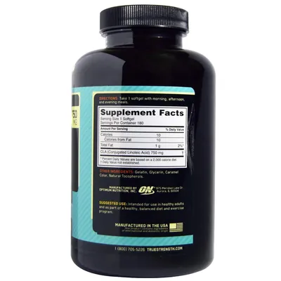 Кон'югована лінолева кислота Optimum Nutrition CLA, 180 мягких капсул