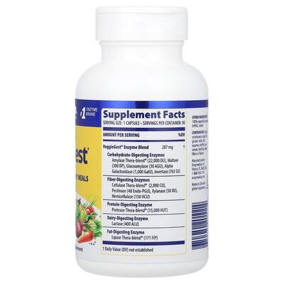 Пищеварительные ферменты Enzymedica VeggieGest, 90 капсул