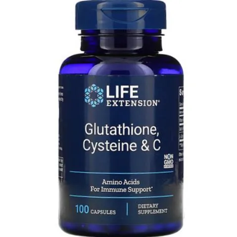 Глутатіон, цистеїн та вітамін С Life Extension Glutathione Cysteine & C, 100 капсул