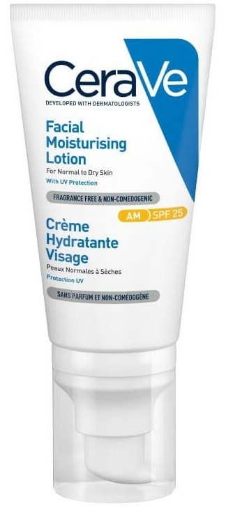 Крем для лица CeraVe SPF25 дневной для нормальной и сухой кожи, 52 мл