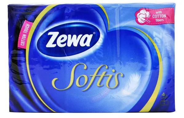 Хусточки паперові Zewa Softis 4 шари, 10 шт х 6 уп
