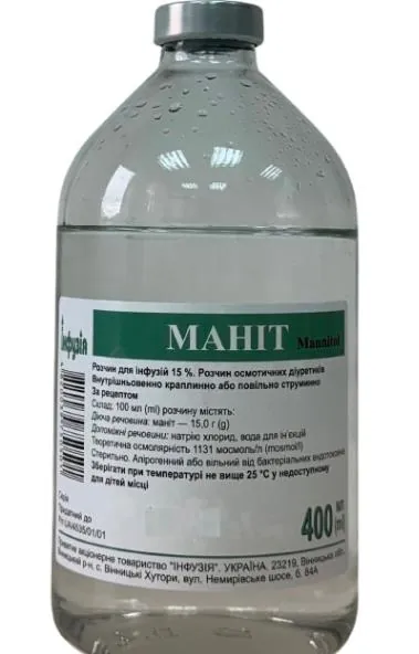 Маніт розчин д/інф. 15 % по 400 мл у пляш.
