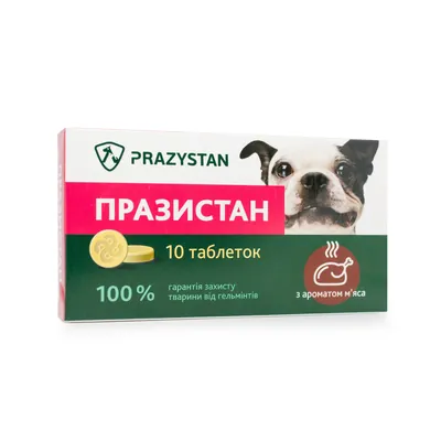 Празистан Антигельмінтні таблетки для собак з ароматом м'яса, 1 таблетка