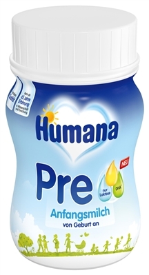 Смесь жидкая молочная Humana PRE с LC PUFA, пребиотиками и нуклеотидами для детей с 0 до 3 месяцев, 90 мл