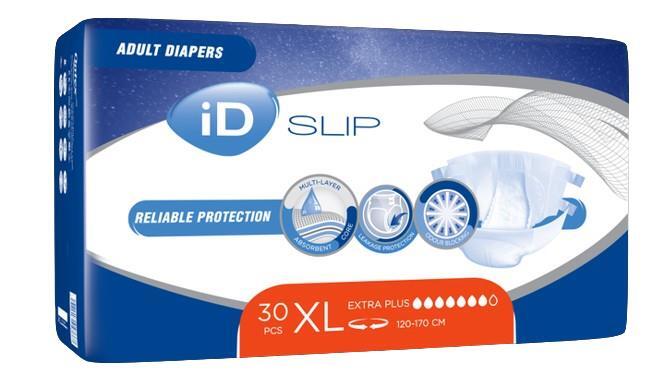 Подгузники для взрослых iD Slip Extra Plus 4 XL (120-170 см) дышащие, 30 штук