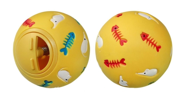 Игрушка для котов ZooMax EV008 23129 мяч-кормушка с рыбками 7,5 см